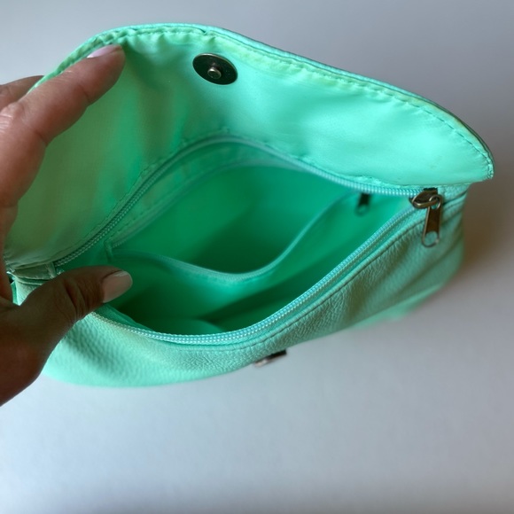 Teal Clutch with Wrist Strap - Picture 2 of 3
